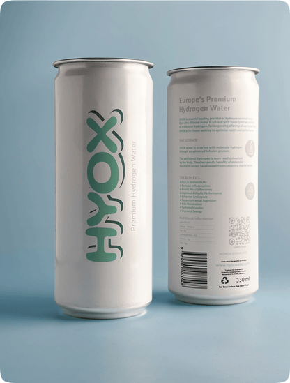 Hyox Hydrogen Water can on ice — Premium Hydrogen-Infused Water
