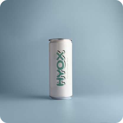 Hyox Hydrogen Water can front and back — Premium Hydrogen-Infused Water